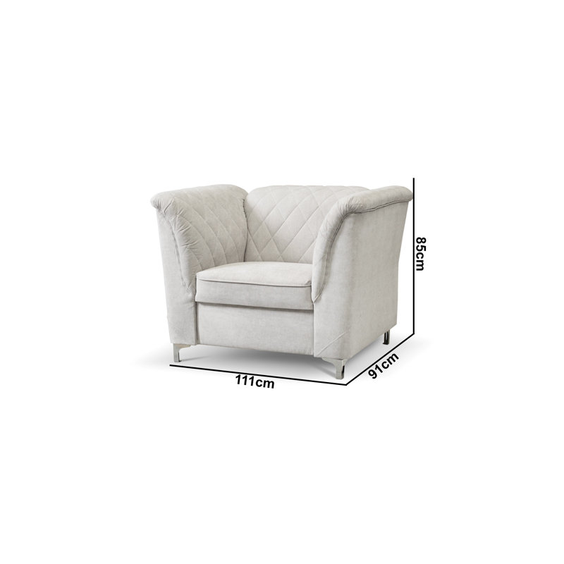 Alyette Upholstered Armchair, Light Grey