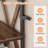 4 Tier Bookcase with smart LED light - Tall Bookshelf with Open Display Shelves Wood and Metal Corner Storage Organizer - Brown