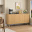 Buffet avec rangement, buffet long avec 4 portes et tablettes réglables pour le salon et la cuisine