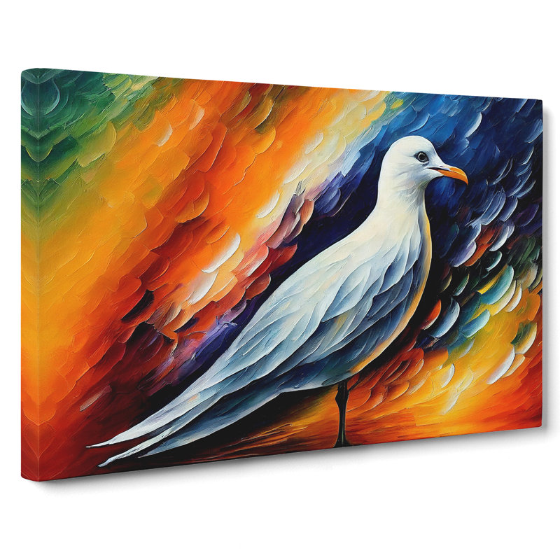 Seagull Painting Abstract - Wrapped Canvas, 35cm H x 50cm W x 3cm D