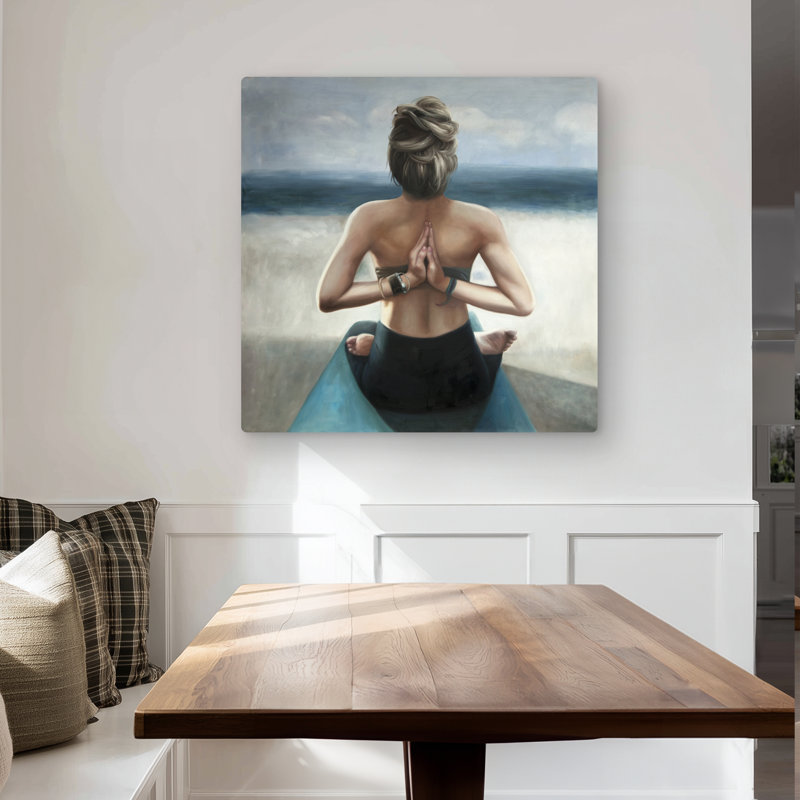 Reverse Prayer Pose - Hygge Metal Print for Home Decor