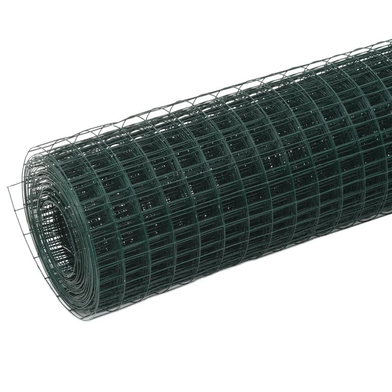 Chicken Wire Fence Galvanised with PVC Coating, Grey, 25 x 1.5 m