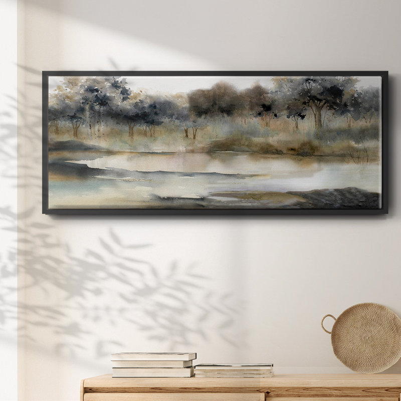 Serene River- Framed Canvas, 24" H x 60" W