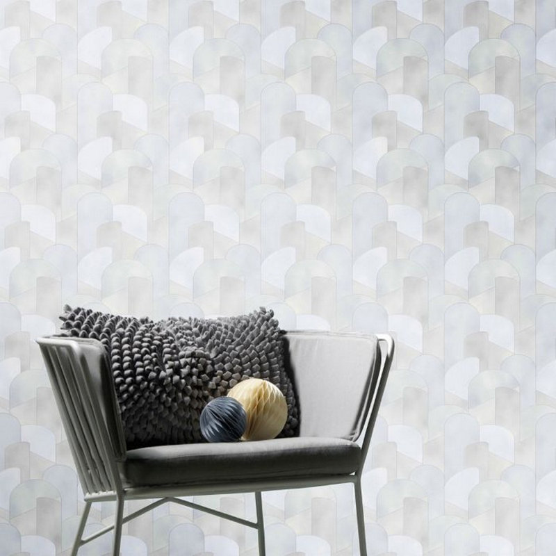 Calvary 10.05m x 0.53m 3D Embossed Glitter Non-Pasted Roll, Light Grey/Silver