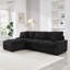 Canapé modulaire noir moderne en L avec rangement