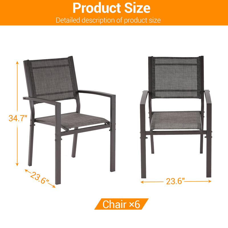 Fauteuil de salle à manger 6 pièces, Gris