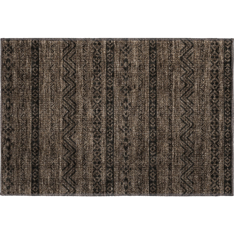 Premium Machine Washable Prisco Chocolate Rug, Rectangle 1'8" x 2'6"