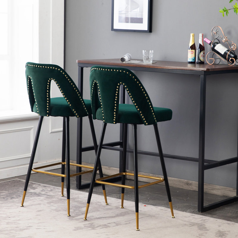 Ensemble de 2 tabourets de bar Acevedo, Vert