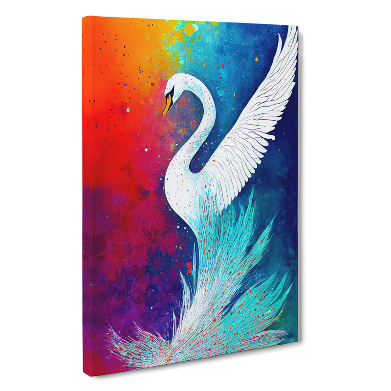 XC1022-4383X Swan Paint Splash No.5 Abstract - Wrapped Canvas Print, 60cm H x 40cm W x 3cm D