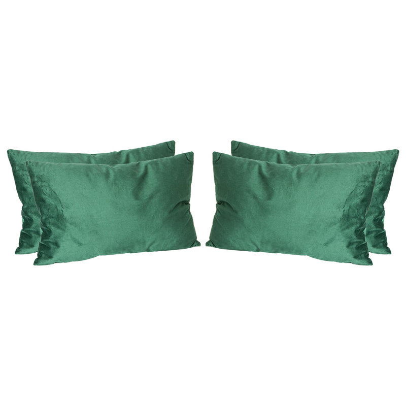 Rectangular Lumbar Cushion with Filling, Green