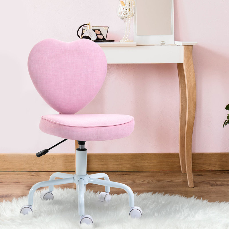 Chaise ajustable en forme de cœur et de meuble-lavabo Pink Heart, 34.03" H