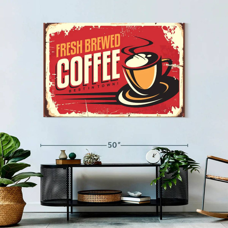 Plaque murale «Fresh Brewed Coffee», H 32 po x l 48 po