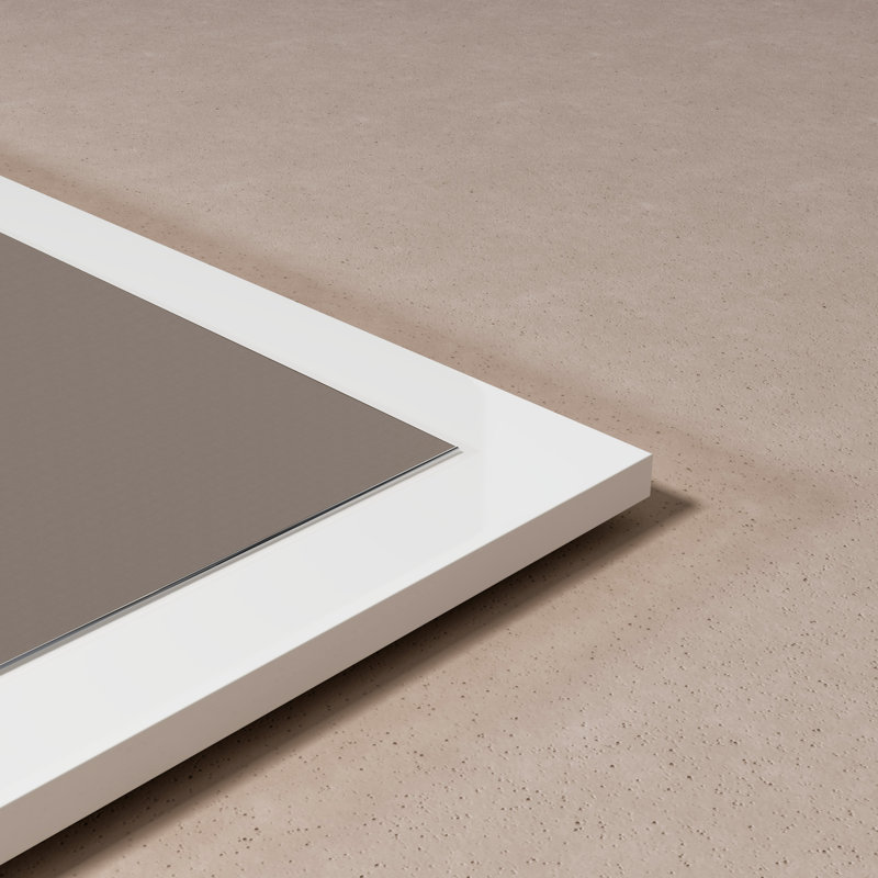 Miroir de salle de bain Schweitzer, H 31,61 po x l 31 po, Blanc lustré