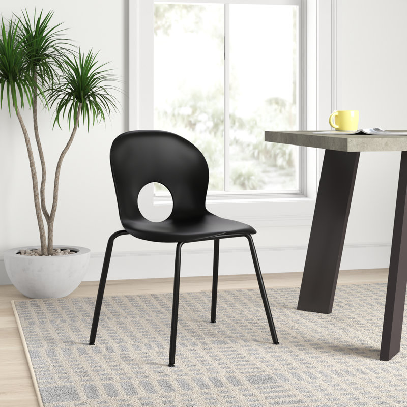 Donette 770 lb. Capacity Designer Plastic Stack Chair, Black