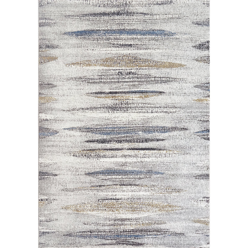 Tapis gris/bleu Laurie, Rectangle 2 pi x 3 pi 11 po
