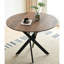 Élégante table de salle à manger de style Mid-Century, plateau de 42,1 po, pieds en métal, noir mat et naturel, pour 4 à 6 personnes