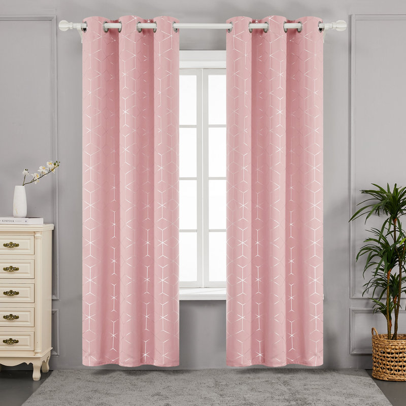 Bost Room Darkening Thermal Curtains, Width 117 x Drop 138 cm, Coral Pink