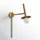 Allegra Single Light Glass Steel Dimmable Plug-in Swing Arm Sconce