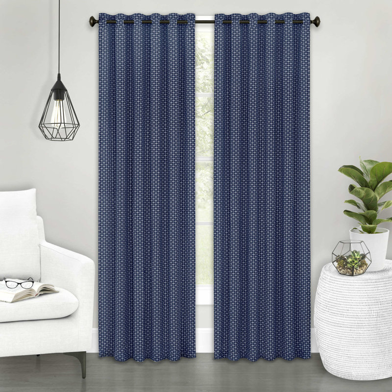 Rideau en polyester Mckinslee, Bleu, L 42 po x L 84 po