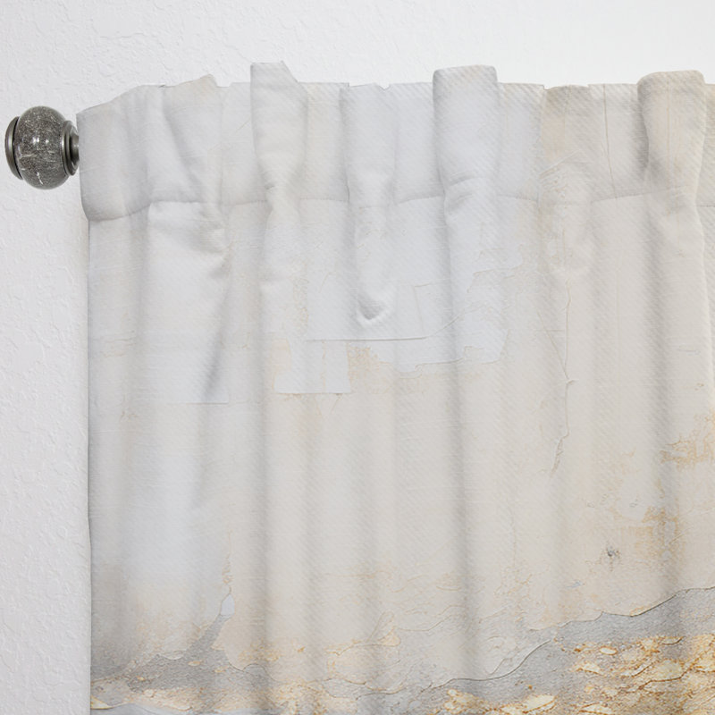 Derron Golden And Beige Abstract Fusion I - Nautical Velvet Curtain - Room Darkening - 1 panel, 52" W x 120" L