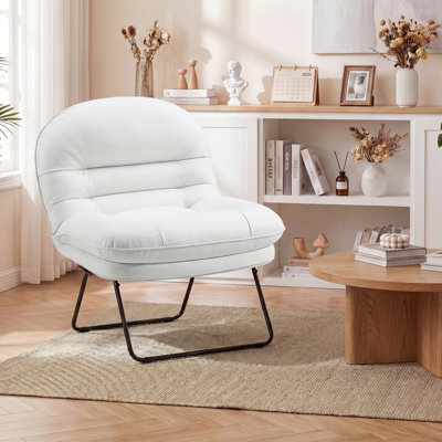 Adjustable Folding PU Leather Accent Chair No Assembly Lounge Chair for Bedroom Living Room