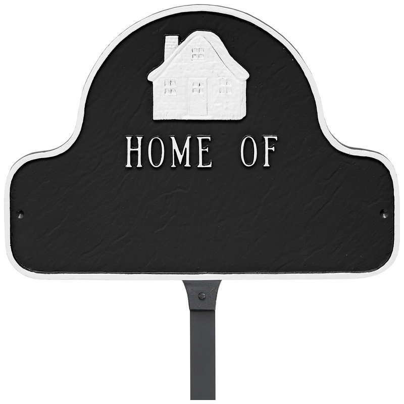 Home of Arch Address Sign Plaque with Lawn Stakes, Yes