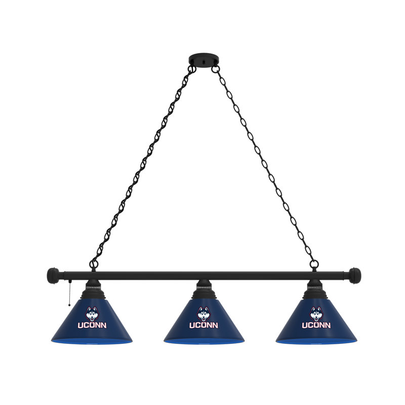 3 - Light Pool Table Lights Pendant, Black, Connecticut Huskies