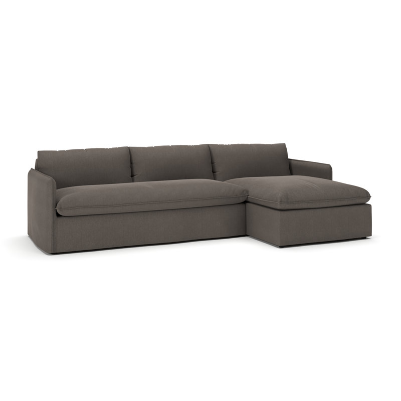 Canapé modulaire 2 pièces Bellatrix, Tissage natté gris anthracite Drusky Sustain®, Orienté à droite