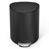 simplehuman 6 Liter / 1.6 Gallon Semi-Round Bathroom Step Trash Can