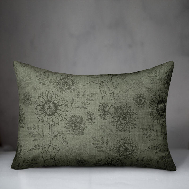 Housse de coussin rectangulaire en polyester / mélange de polyester, Vert