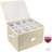 Stemware Storage Container For Moving, Hard Shell, Stackable Wine Glass Storage Box With Dividers & Handles, Crystal Glassware, Beige