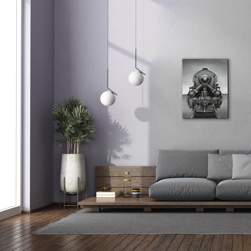 «Vintage Train» par Ethan Harper, art mural sur toile, H 34 po x l 26 po x P 1,5 po
