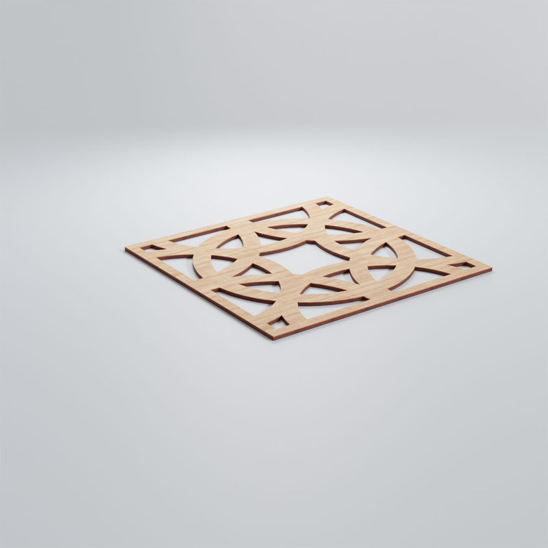 Panneaux muraux décoratifs en bois Brownsville, Aulne, H 15 3/8 po x l 15 3/8 po x P 3/8 po