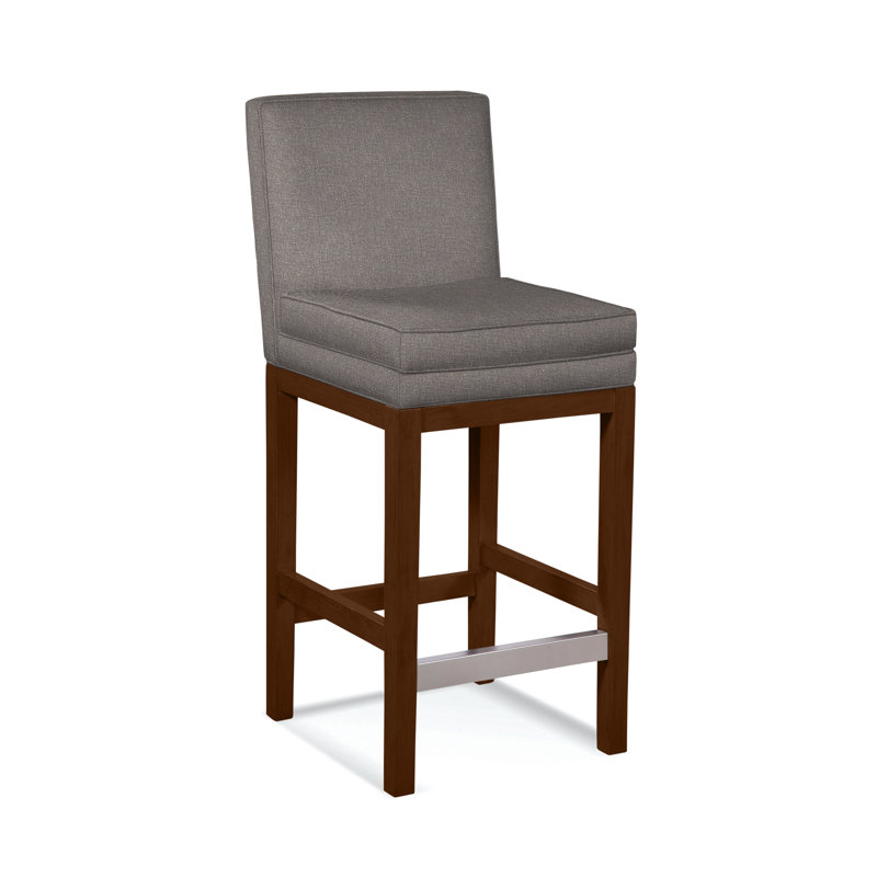 Upholstered Stool, Gray Sugar Performance; 0863-84, Coffee Finish