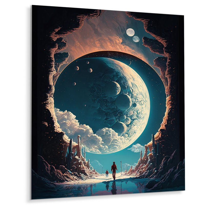 Décoration murale Inspiring Moon's Outer Space View I - Paysages spatiaux, H 32 po x l 16 po x P 1 po