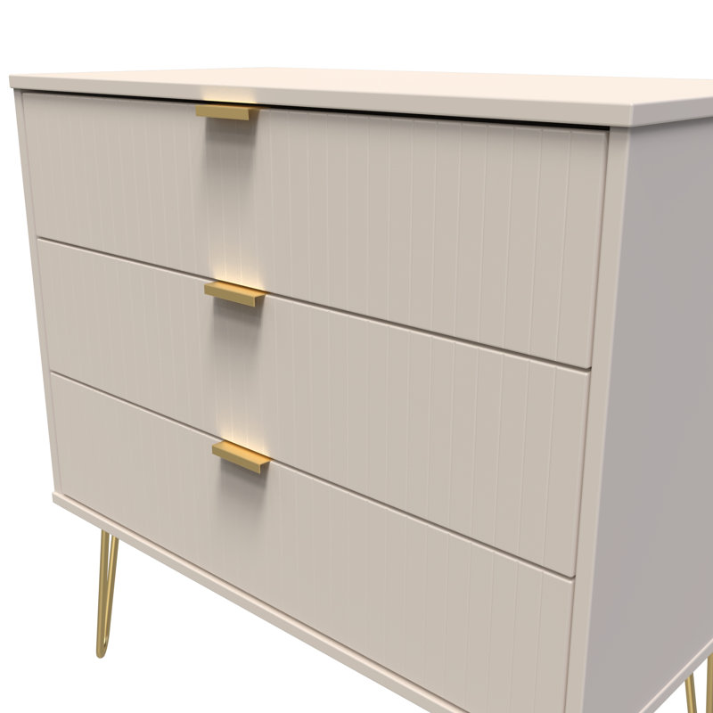 Fully Assembled Aldin 3 - Drawer Chest of Drawers, Kashmir Matt