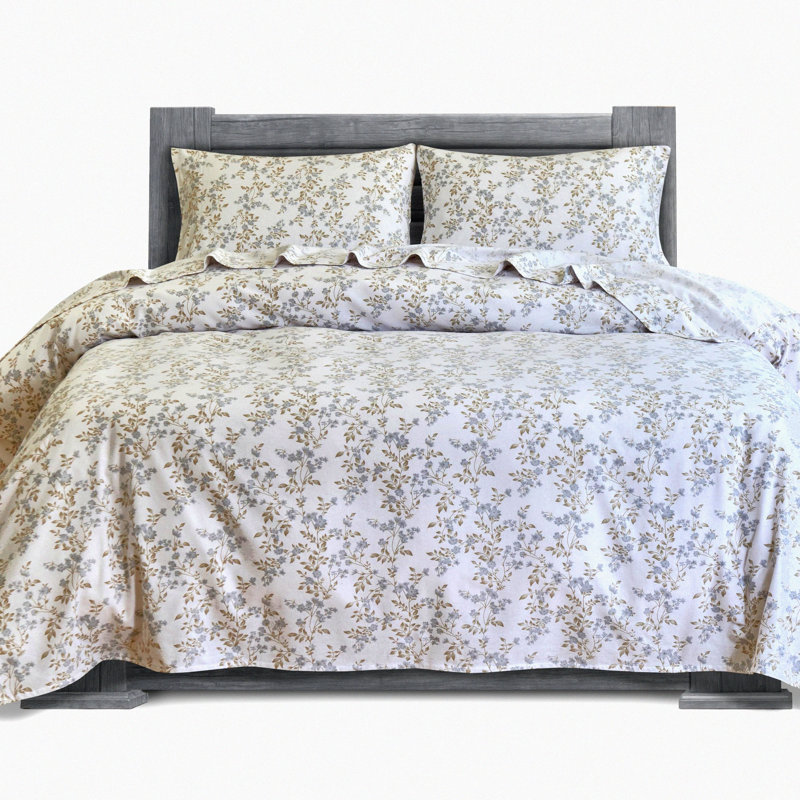 WinterWonder Flannel Sheet Set - 100% Cotton 4 Piece Deep Pocket Bed Sheets, Double Brushed for Extra Softness. Cozy Alpine Collection Queen Size with Novelty Polar Bears Design.