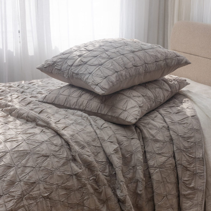 Asher Silver Birch Quilt Set, King Quilt Set + 2 Shams