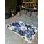 Tapis décoratif bleu à motif floral beige à motif floral de la collection Barcelona-818651910