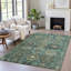 Machine Washable Indoor/Outdoor Xhevrie Teal Rug-111819291