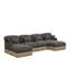 Canapé modulaire en forme de U de 131 po avec tissu chenille à imprimé léopard, assise profonde et garniture à pampilles