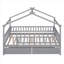 Lit plateforme classique en bois massif gris pour chambre d'enfant avec silhouette distinctive et deux tiroirs de rangement
