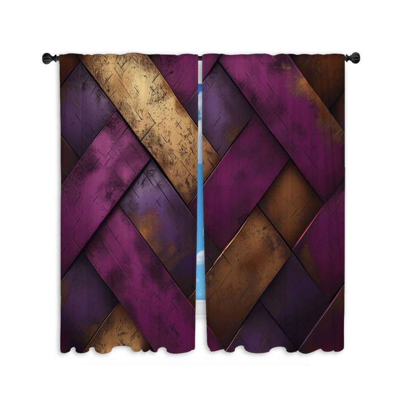 Paire de rideaux obscurcissant en polyester Herringbone, L 56 po x L 80 po