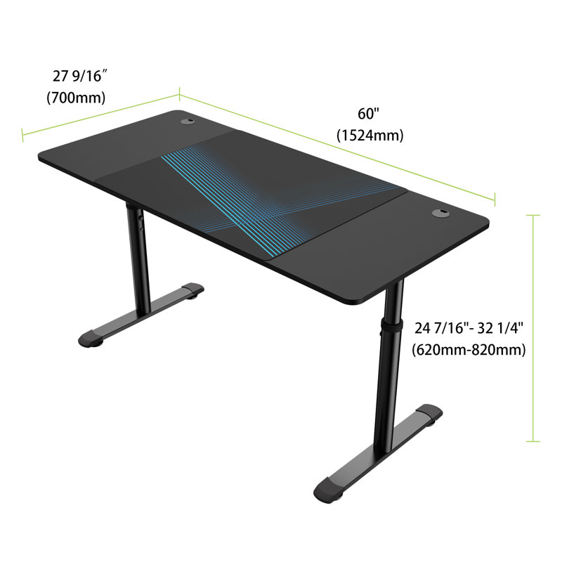 Adjustable Metal Base Computer Desk
