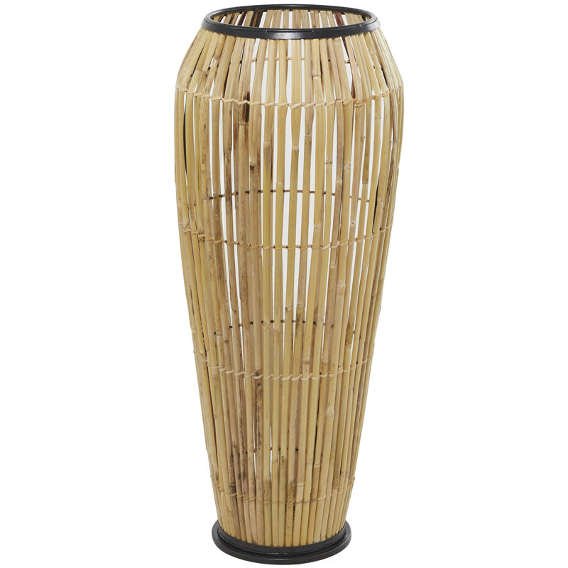 Vase en osier naturel Cole and Grey, H 34 po x l 13,5 po x P 13,5 po