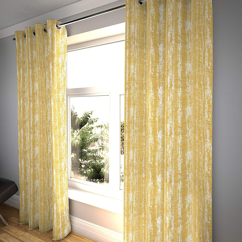 Ariton Blackout Curtain Pair, 167 W x 137 D cm, Mimosa Yellow