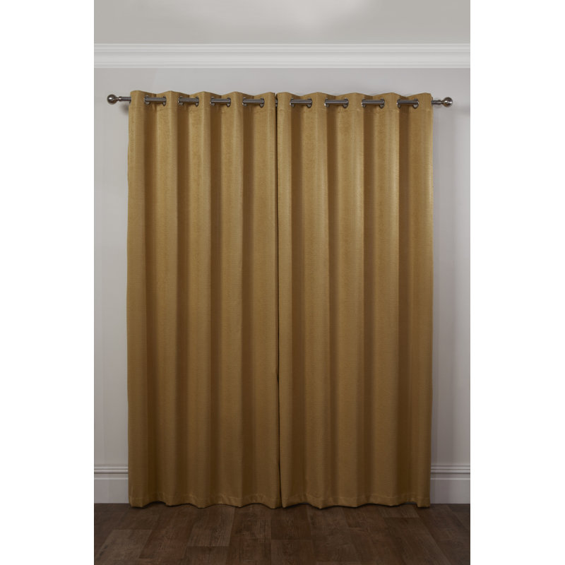 Ambiance Blackout Curtain Pair, 168 W x 183 D cm, Ochre