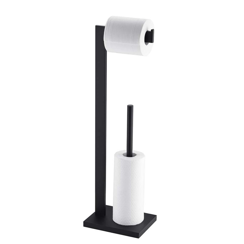 Porte-papier hygiénique sur pied, Noir mat