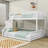 Twin XL Over Queen Wood Bunk Bed With Ladder & Guardrails, Detachable Design-366251729