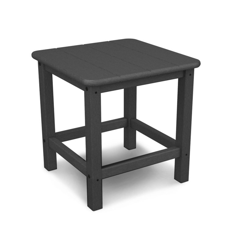 POLYWOOD Seashell 18" Side Table, Slate Gray